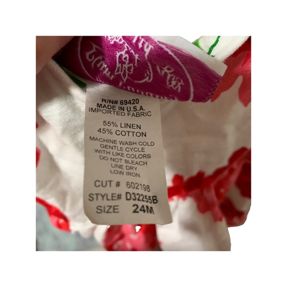 Baby Girls Vtg Plum Pudding LTD Linen Floral Puffy Sleeve Dress Sz 24mo - Picture 3 of 5